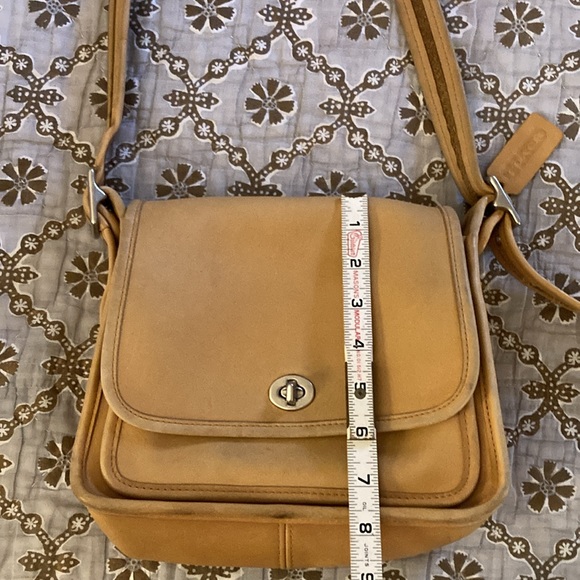 Coach Rambler's Legacy Vintage Tan Leather Shoulder Crossbody Bag 9061 - Picture 14 of 16